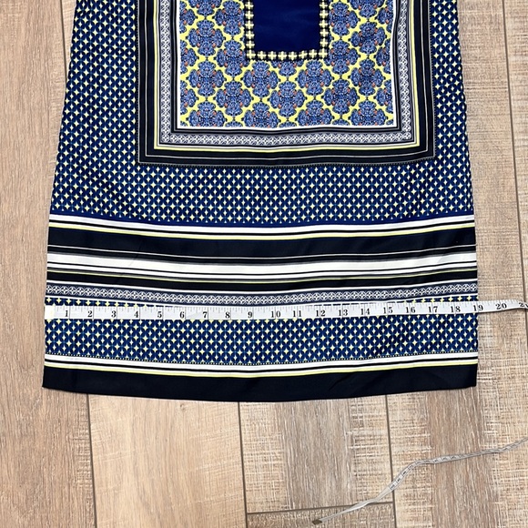 The Limited Retro Print Zippered 3/4 Sleeve Dress Navy and Multi Pattern SZ XS - Picture 15 of 15